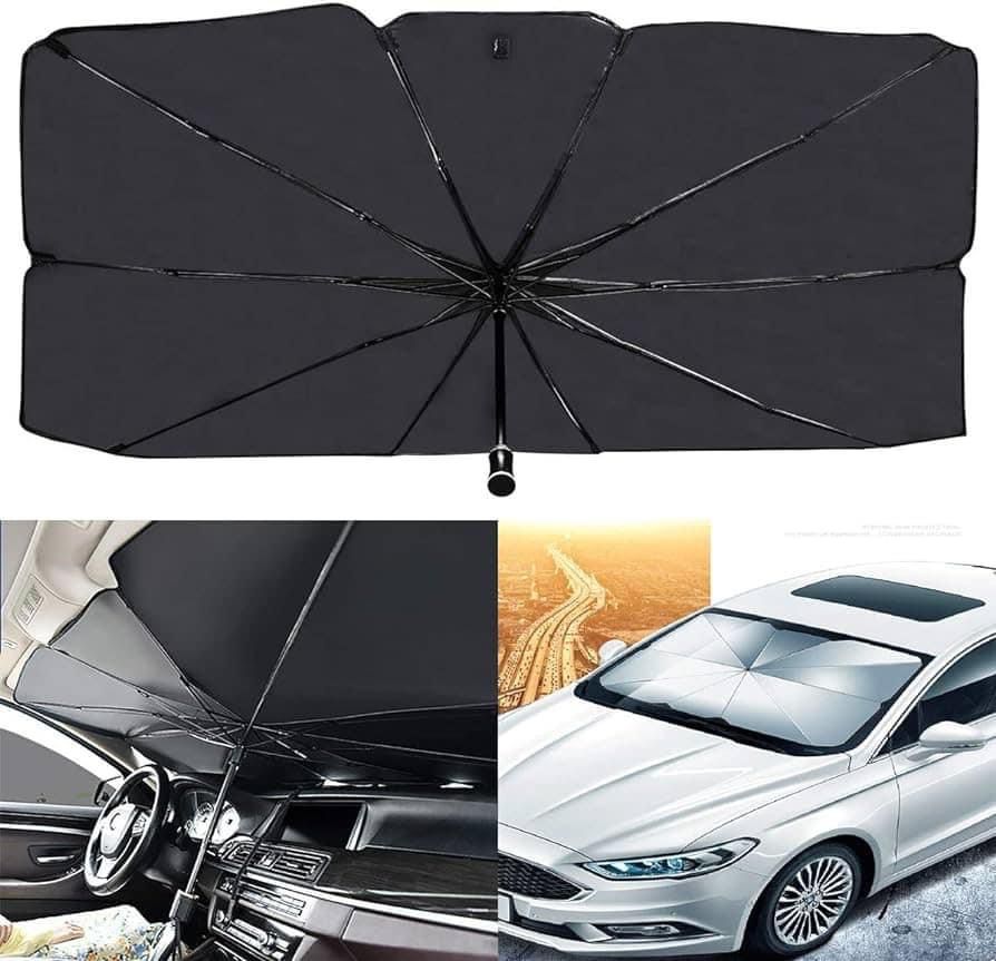 Umbrella Parda silver/black folding style