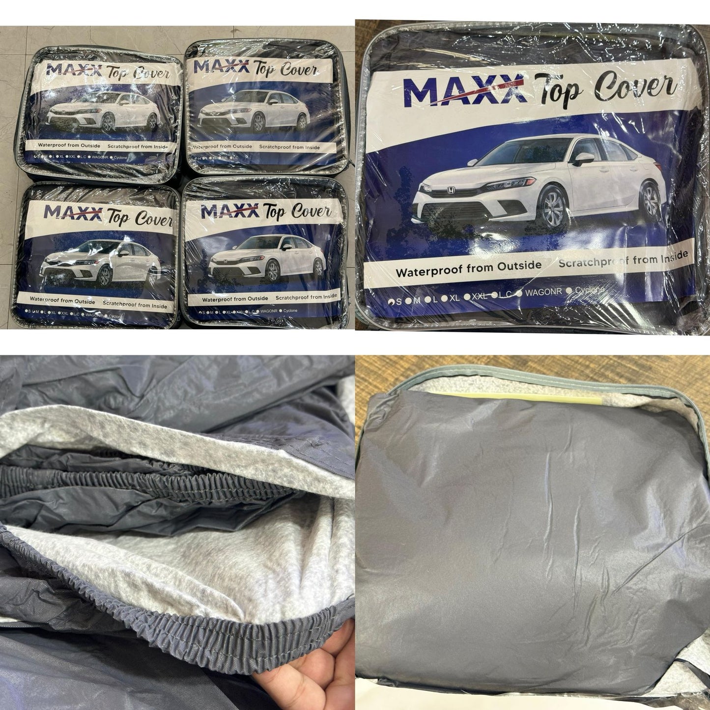 Car top cover PVC Cotton S-M-L-XL Size