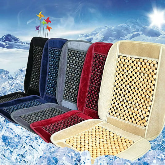 Ergonomic Car Seat Massage Cushion with Stylish Wooden Design